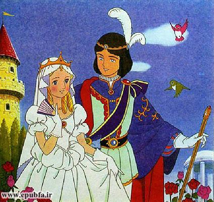 سیندرلا را به قصر بردند و شاهزاده به گرمی از او استقبال کرد.